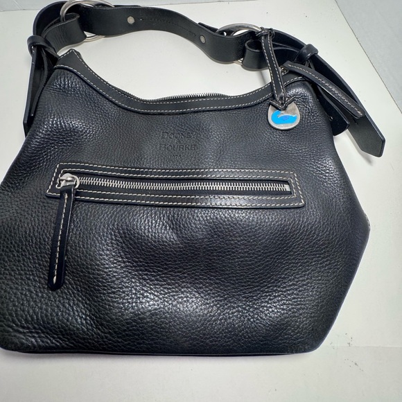 Dooney & Bourke Black Pebble Leather HOBO Slouch East West Medium Purse 12 x 9 - Picture 1 of 7
